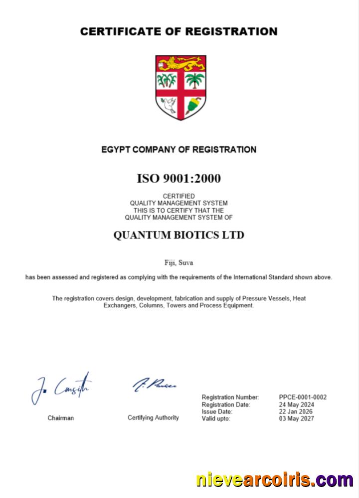 Fiji certificate of registration